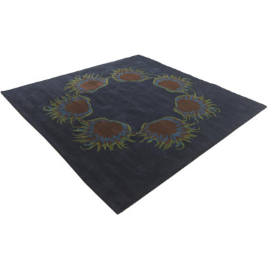 Tapis carré bleu marine Otto