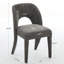 Chaises de salle à manger grises en chenille grises de 2 pièces, design contemporain, évidé, chambre ou pièce d'intérieur, structure de cadre en fer, sièges confortables, capacité de charge de 300 livres, performance à coût élevé, facile-695258253