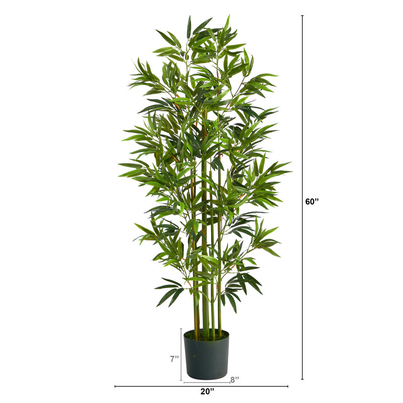 5 pi. Arbre artificiel en bambou, H 60 po x l 20 po x P 20 po