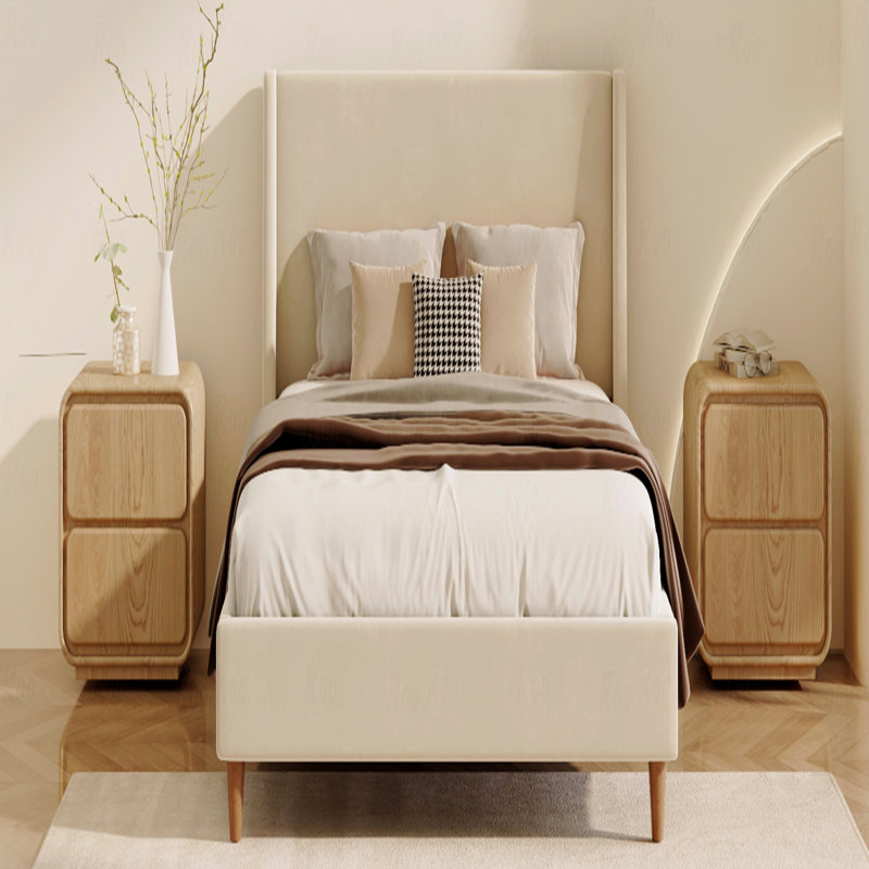 Lit plateforme tapissier sans sommier