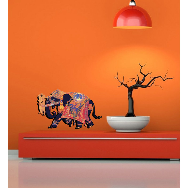 Adhésif décoratif éléphant indien, H 22 po x l 33 po