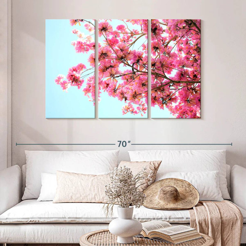 Branche florale rose Harnek, H 32 po x l 50 po