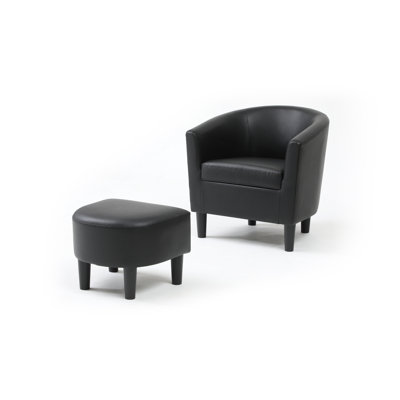 Glory Furniture Salem G00200-C Chair+Ottoman Black