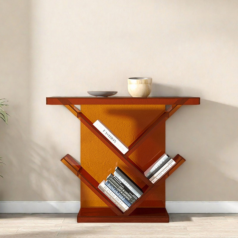 Italian Minimalist Acrylic Console Table, 33.9" H x 31.5" W x 11" D