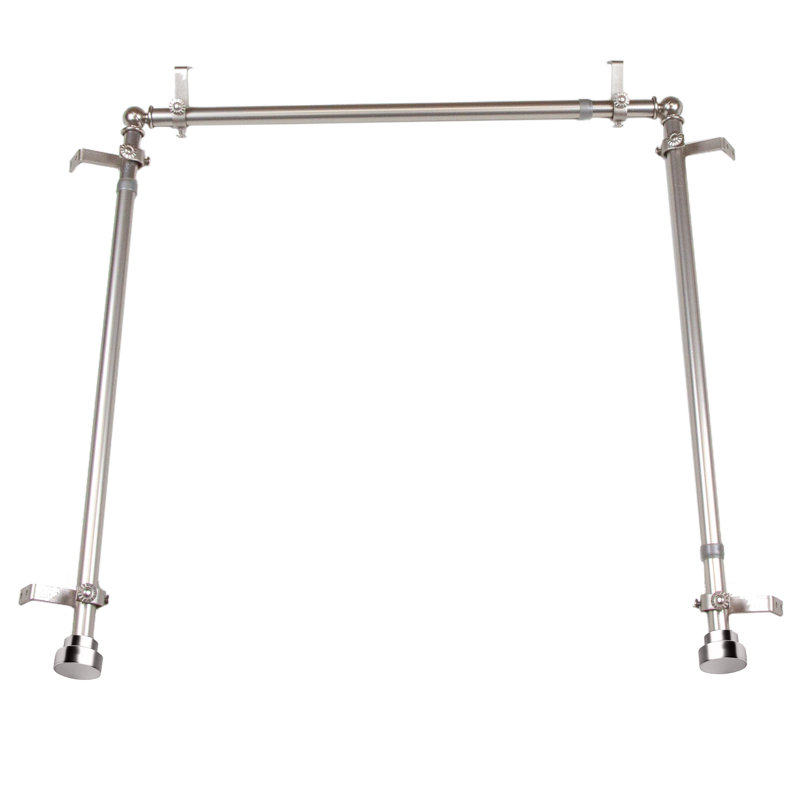 Tringle à rideaux simple réglable 0,81 po Gallatin, Nickel satiné, H 2,5 po x l 252 po x P 2 po