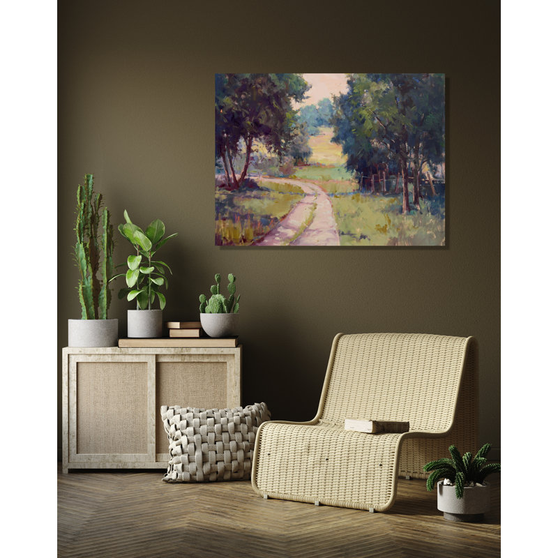 John Beard Collection''s Around The Bench On Giclee Canvas Hand Embellished Art, White Framed Canvas
