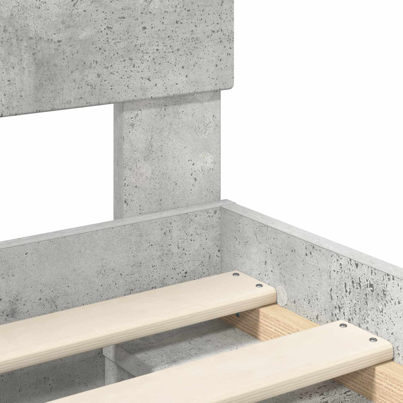 Solid Wood Bed, Concerte Grey, Small Single (2'6)