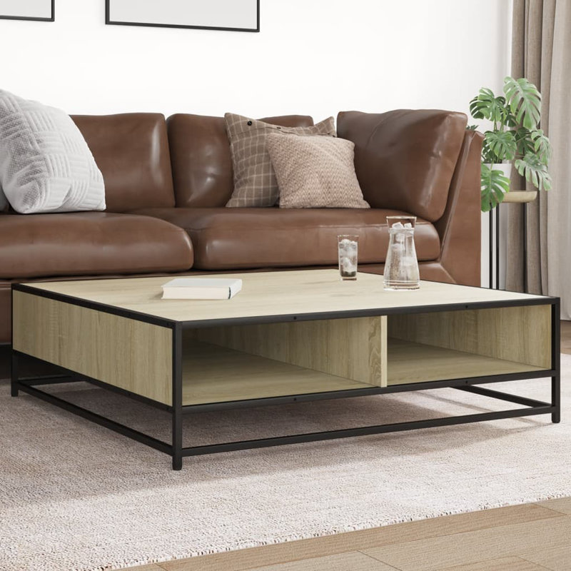 Coffee Table with Storage, 30" H x 100" L x 100" W, Sonoma Oak
