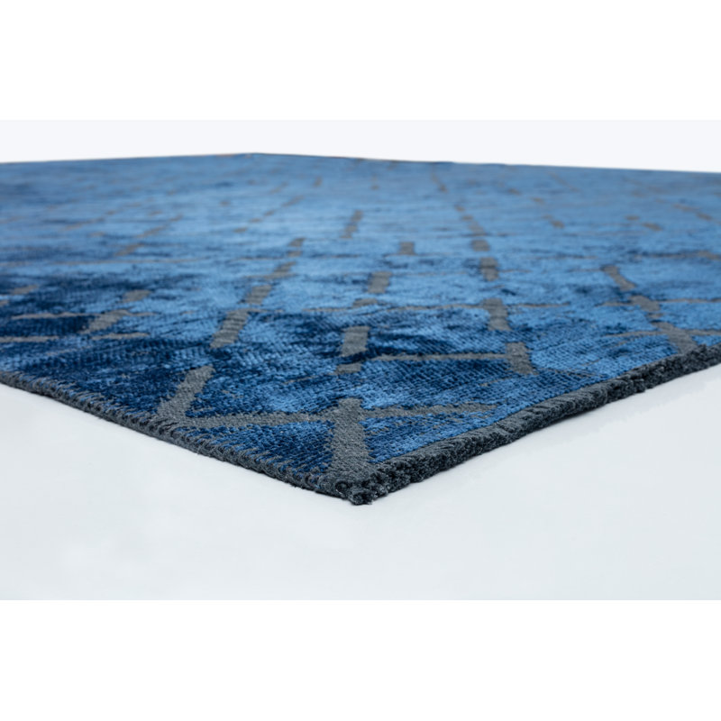 Rapture Blue Abstract Luxury Area Rug, Rectangle 7'10" x 11'2"