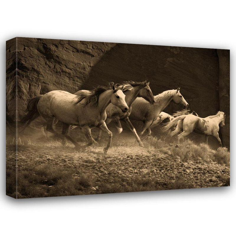 Art sur toile tendue avec la galerie Loon Peak® Anonyme, Wild Horses II, H 15 po x l 18 po