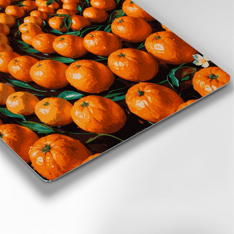 Art mural en métal fruits orange, H 32 po x l 32 po