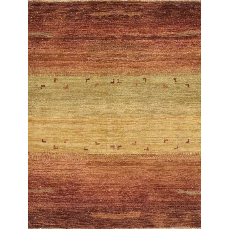 Tapis rouille de haute qualité noué à la main, Rectangle 6 pi x 9 pi