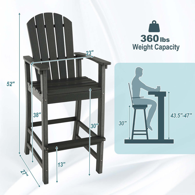 Tabouret de bar 30 po Abhithi, Noir