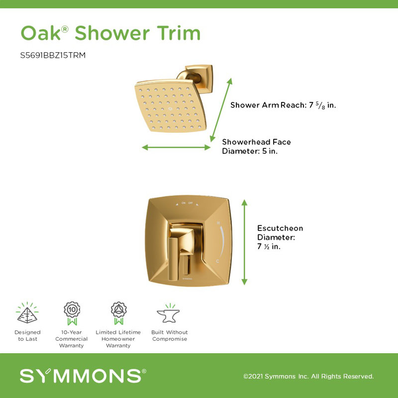 Ensemble de garniture de douche Oak HydroMersion avec contrôle de volume, Bronze