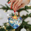 Wooden Ornaments Set 5.5'' Handmade Wood Shatterproof Hanging Figurine Ornament