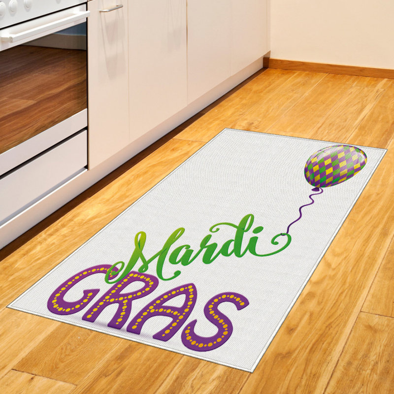 Mardi Gras High Density Long Fiber Poly Threads Decorative Area Rug Carpet, Rectangle 2'7" x 5'