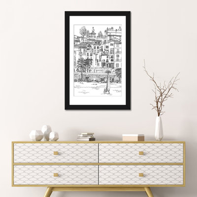 « b&w city scene v », reproduction d’impression sur toile