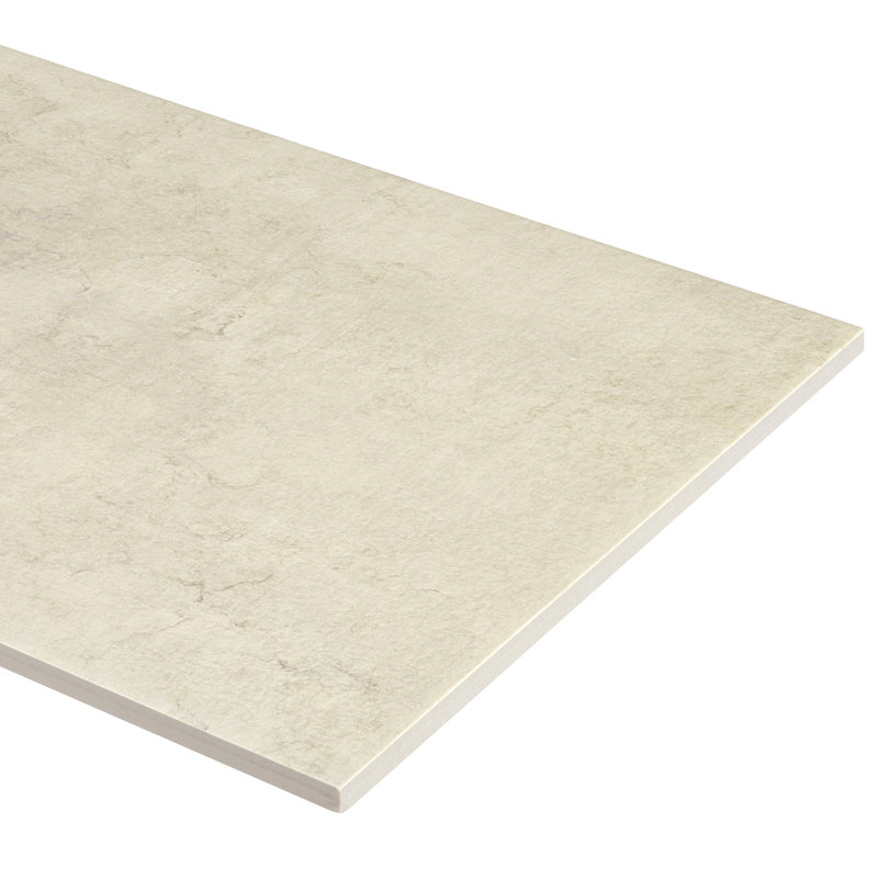 Citified 12" W x 24" L Porcelain Concrete Look Singular Tile, Cotton