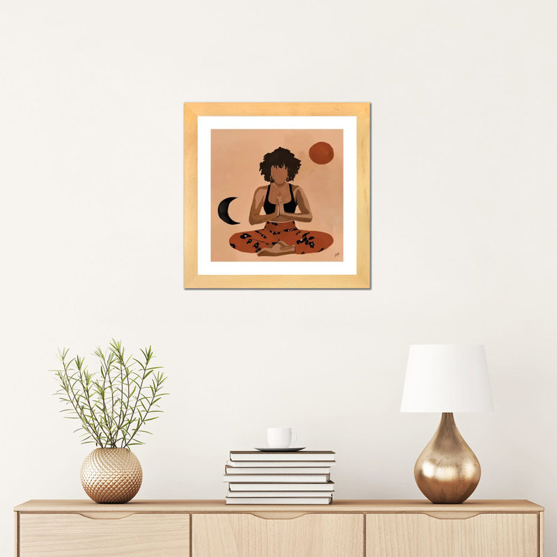 « Harmony » par Bria Nicole-impression d’art graphique, Toile avec cadre en bois beige, Blanc, H 16 po x l 16 po x P 1 po