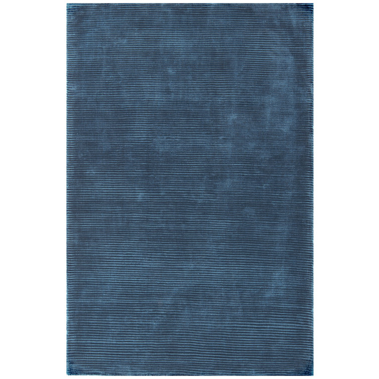 Handgefertigter Teppich Marshall in Blaugrün