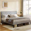 Bed Frame With Adjustable Border Headboard Queen Size