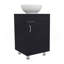 Meuble-lavabo autoportant de 18 po de large avec lavabo en porcelaine, rangement pour salle de bain, noir