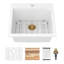 L 21 po x l 20 po Composite quartz encastré dans un évier de cuisine à simple cuve et station de travail-129525125