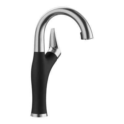Robinet de bar rétractable à double jet Artona - PVD acier / noir charbon