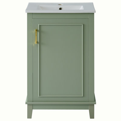 Petit meuble-lavabo moderne avec lavabo en céramique