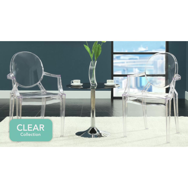 Ethereal Smoked Clear Polycarbonate Side Chair