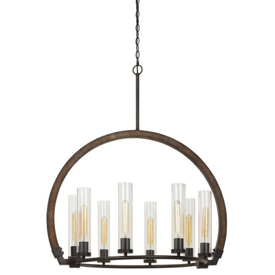 8 - Light Wagon Wheel Chandelier