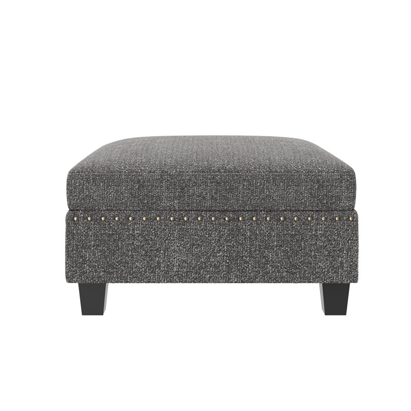 Anureet Upholstered Ottoman, Light Grey