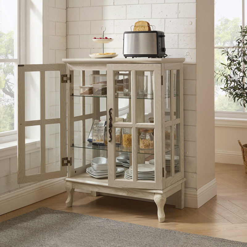 Armoire de rangement avec bande lumineuse RVB en couleur et 2 tablettes réglables, White