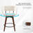 Della 26" Mid-Century Modern Linen Upholstered Swivel Counter Stools with Curved  Seat and Back-625485970