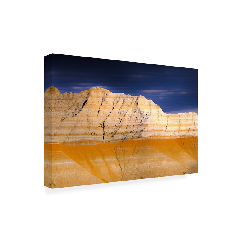 Art mural sur toile tendue - «Badlands Layers» de Mitch Catanzaro pour décoration de salon, de chambre à coucher ou de bureau - 22 x 32
