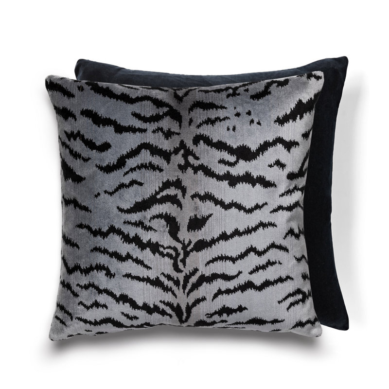 Wild Glamour Silk Lumbar Pillow Cover & Insert, 22" H x 22" W x 6" D, Ivory/Gold/Black