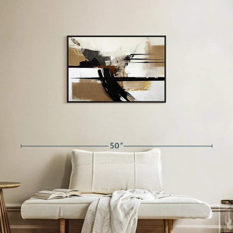 Avery beige, stries chaotiques I, H 21 po x l 31 po