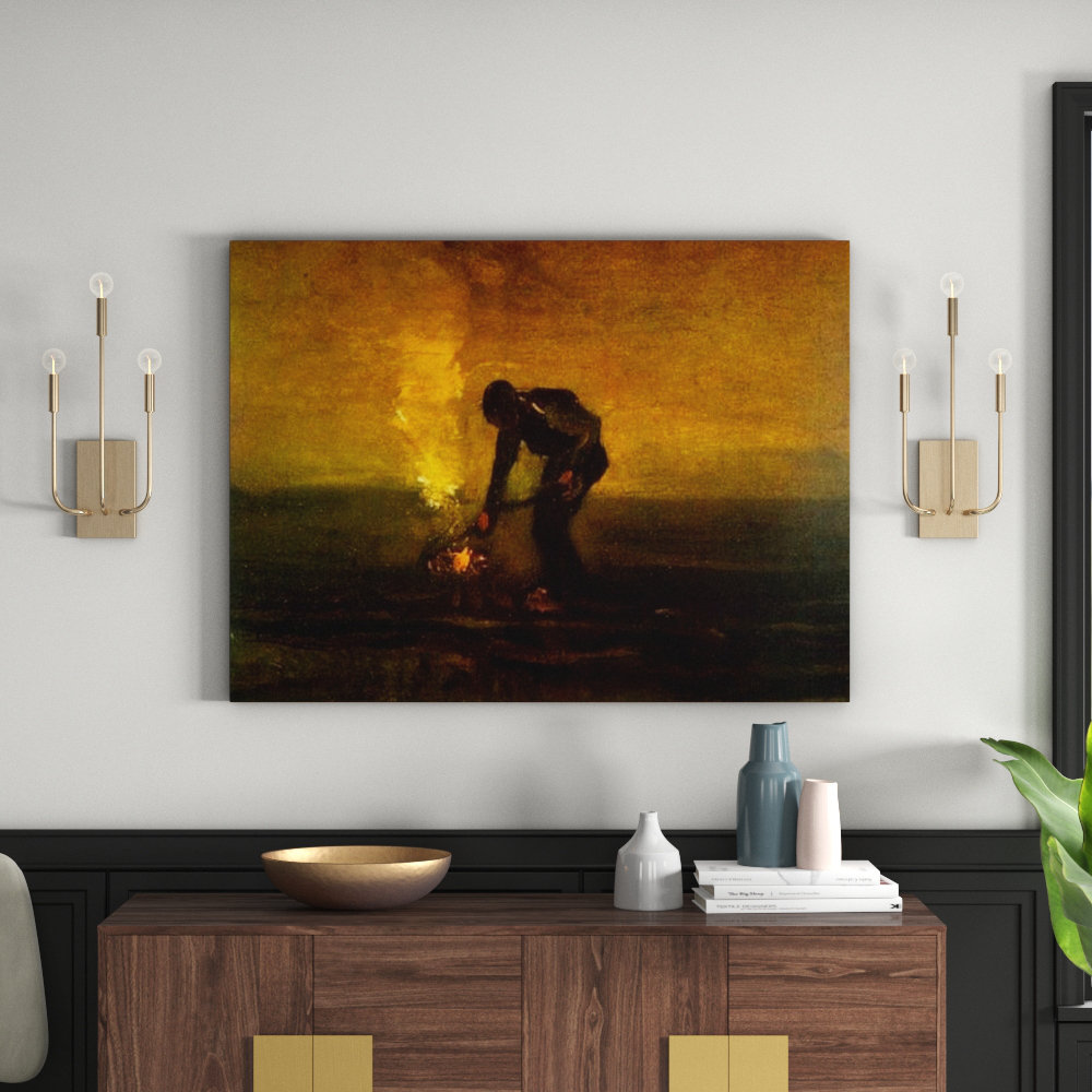 'Burning Weeds' by Vincent Van Gogh Painting Print