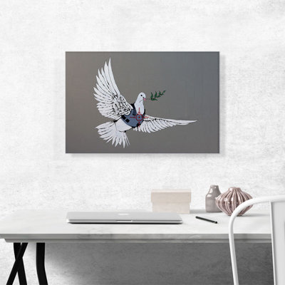 " Armoured Peace Dove " by Banksy Painting Print