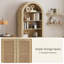 Bibliothèque arquée en rotin avec armoire de rangement-17413551