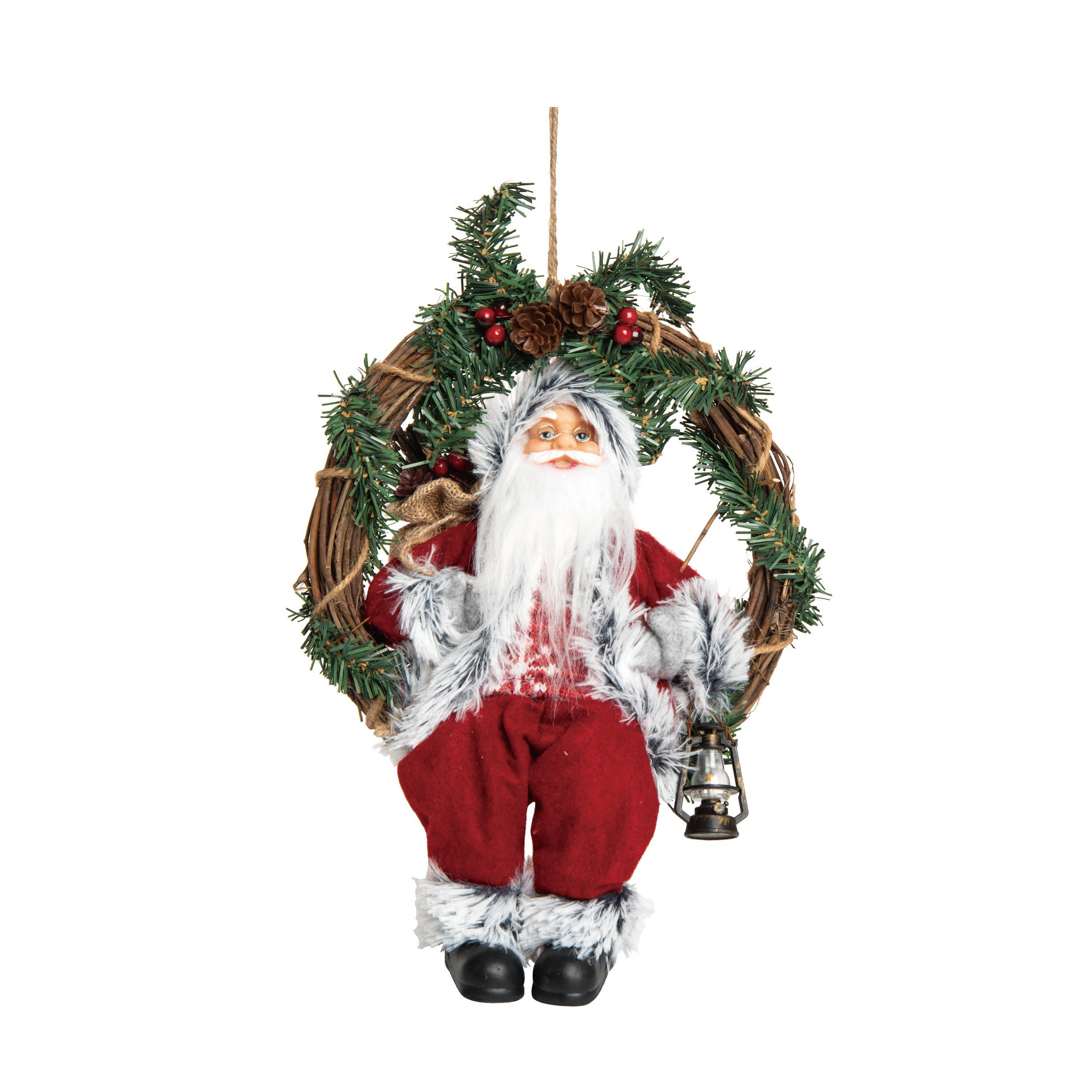 The Holiday Aisle® Santa Wreath Decor | Wayfair