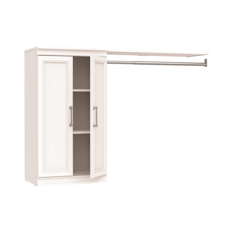 Modular Storage 57.40" W Shelf Unit with Hang Rod, White