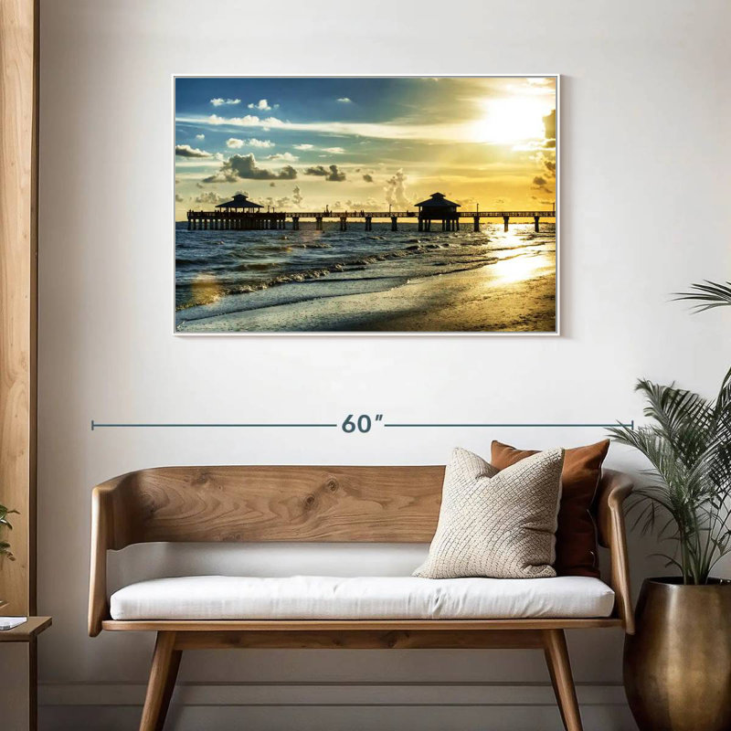 Fort Myers Pier, Cadre flottant blanc, 40 po x 27 po