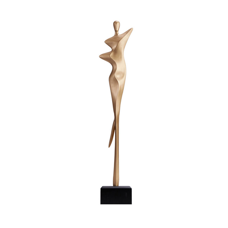 64,96 "Figurines abstraites jaunes, H 64,96 po x l 12,99 po x P 7,87 po, Jaune / Noir