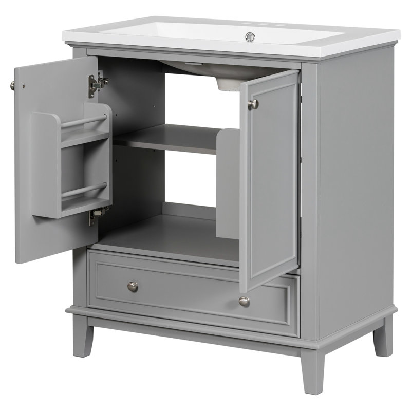 Ensemble de meuble-lavabo simple 30 po Neriadh, Gris