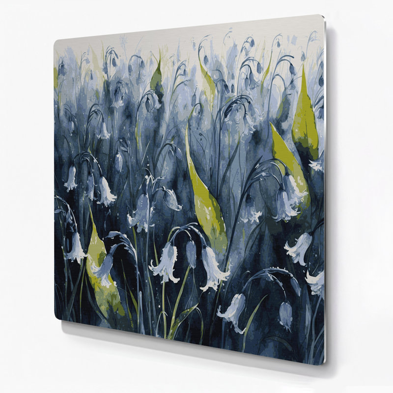 Art mural en métal Botanical Bluebells, H 12 po x l 12 po
