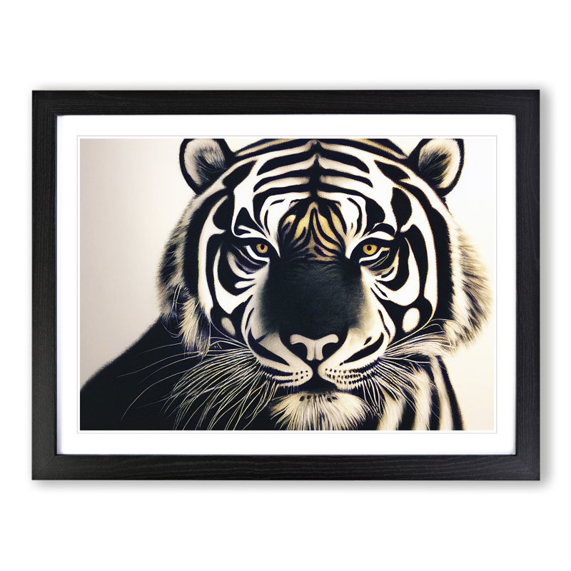 Tiger Vol.3 - Single Picture Frame Print, Black Framed, 25cm H x 34cm W x 2cm D