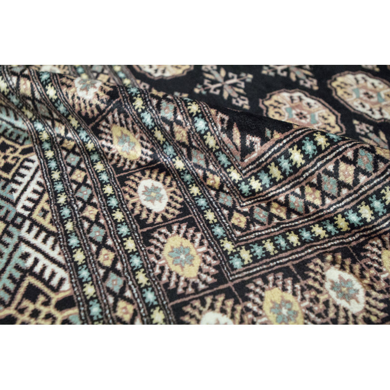 Wool Southwestern Area Rug in Blue/Black/Brown