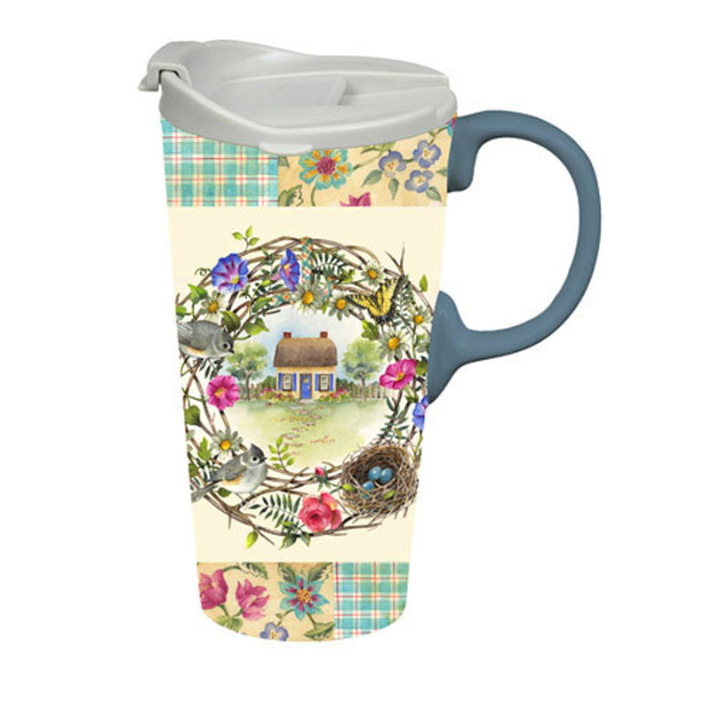 Rosalind Wheeler Aristteles 17oz. Ceramic Travel Mug