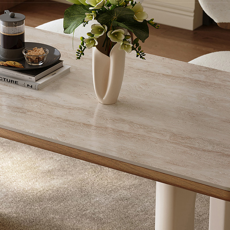 Solid wood rectangular retro dining table, 29.52"H x 70.86"L x 31.49"W